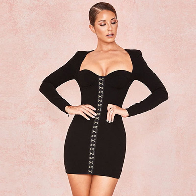 Long sleeve hook and eye dress Clearance