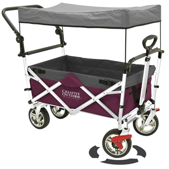 Folding Wagon for Kids, Foldable Canopy with Sun/Rain Shade (Mag)