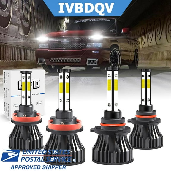 For Chevy Silverado 3500 HD 2007-2019 LED Headlight High/Low Beam Bulbs