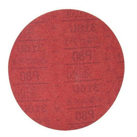 UPC: 0051131016774 | 3M 1677 0 316U Series Abrasive Disc  8 in Dia  P80 Grit  Hook and Loop  Red