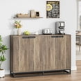 thumbnail image 4 of QinaQin 55-Inch Self-Service Storage Cabinet, Modern Style Sideboard with 4 Doors and Shelves, Can Be Used As a Coffee Bar, Suitable for Kitchen, Dining Room, Living Room (Retro Style), 4 of 8