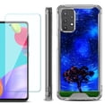thumbnail image 1 of Shockproof Bumper Phone Case for Samsung Galaxy A52 5G, with Tempered Glass Screen Protector, by OneToughShield ® - Star Trails Tree, 1 of 3