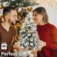 thumbnail image 4 of SDJPOI 22in Pre-Lit Artificial Mini Christmas Tree, Snowy Flocked Small Tabletop Christmas Tree with LED Light, Exquisite Xmas Pine Tree for Home Desk Indoor Decor, 4 of 8