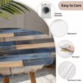 thumbnail image 3 of Navy Blue Brown Wood Round Tablecloth for 45-54 Inch Tables, Fitted Table Cover with Elastic Edge, Farmhouse Vintage Wooden Waterproof Outdoor Table Cloth Protector for Patio Garden Dinner Picnic, 3 of 9