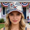thumbnail image 5 of US Vintage Washed Style 250th Anniversary Hat, America 250 Year Anniversary Hats with Floral Flag Print, US 250th Anniversary Embroidered Detail Cap, Patriotic Baseball Cap, 5 of 9