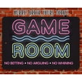 thumbnail image 3 of Metal Sign - Game Room No Betting No Arguing No Whining - Durable Metal Sign - Use Indoor/Outdoor - Makes a Great Man Cave, Home Bar, Or Game Room Decor and Gift Under $20 (8" x 12"), 3 of 5