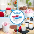 thumbnail image 4 of Bandejas para helado Lin con tapa, 4 piezas - Tarro para helado redondo y reutilizable de 1 litro para helados caseros, sorbetes y yogures. Sin BPA: apto para lavavajillas y congelador. oso de fresa Electrónica, 4 of 5