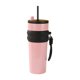 thumbnail image 1 of Termo de acero inoxidable de gran capacidad, portátil, con pajita y cuerda, para exteriores, botella de agua deportiva con tapa de silicona., 1 of 6