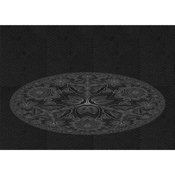 Ahgly Company Indoor Rectangle Patterned Night Black Area Rugs, 2' x 5'