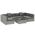 thumbnail image 1 of Outsunny Ensemble de Mobilier de Patio 7 Pcs avec Coussins, Table Basse, Gris, 1 of 10