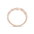 thumbnail image 5 of Natural Diamond Accent leaf Wedding Band Ring in 14k Rose Gold Plated 925 Sterling Silver For Women(1/20 Cttw,I-J Color,I2-I3 Clarity)-7, 5 of 7