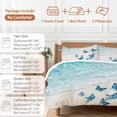 thumbnail image 6 of Cal King 4 Piece Bedding Set Summer Beach Butterfly Watercolor Soft Breathable Duvet Cover and Pillowcase,Seaside Blue Wave Duvet Cover Set Washable Bed Sheets for Bedroom Dormitory Guest Room, 6 of 9
