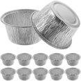 thumbnail image 2 of 100Pcs Cupcake Baking Cups Party Gathering Aluminium Foil Baking Cups Pudding Containers, 2 of 3