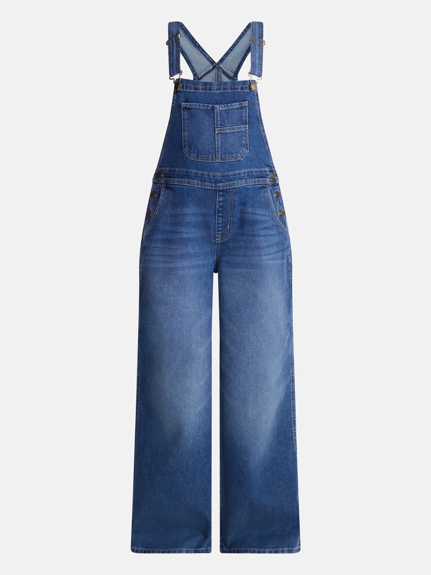 No Boundaries Wide Leg Baggy Overalls, Women's XXS-XXL