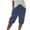 Dark Blue 1, variant on Womens Summer Capri Pants Casual Cotton Linen Capris Elastic Waist Drawstring Beach Lounge Trousers with Pockets,2XL,White 1