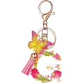 thumbnail image 1 of Lindos llaveros para mujeres y niñas, llaveros con letras iniciales con borla de mariposa, dijes para bolsos, mochilas y bolsos, 1 of 5