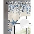 thumbnail image 2 of Blue Coastal Starfish Swag Valances for Windows, Small Curtains Drapes, Beach Nautical Shell Eucalyptus Retro Kitchen Window Curtains Over Sink Window Treatment Valance for Bedroom/Bathroom 56"x36", 2 of 5