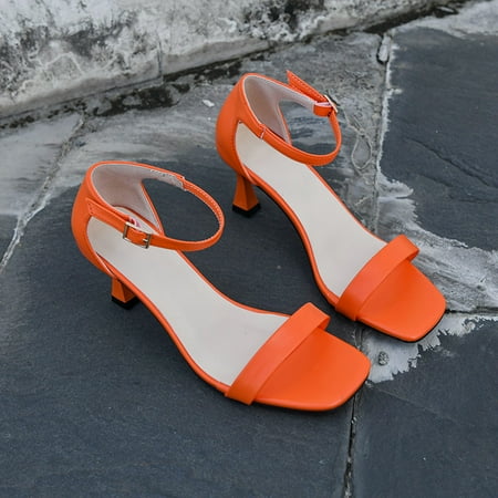 

Aayomet Platform Sandals Women Mouth Sandals Outdoor Heels Strap High Beach Summer Open Fish Buckle Shoes Toe Women s Breathable Orange 9