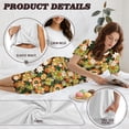 thumbnail image 6 of DISNIMO Flower Printed Women's Pajama Sets Soft 2 Piece Pjs Set Summer Sleepwear Round Neck Tops and Capri Pant Lounge, L, 6 of 7