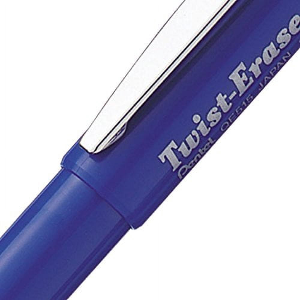 Pentel Twist-Erase III Mechanical Pencil,0.5mm, Blue Barrel, 12 Pack (QE515C)