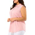 thumbnail image 5 of Unique Bargains Women's Plus Size Sleeveless Button Down Work Fashion Tank Top 1X Pink, 5 of 8