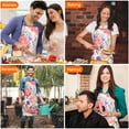 thumbnail image 7 of Pioneer Flower Floral Print Pattern Apron-Garden Aprons for Women with Pockets-Cotton Linen Waterproof Kitchen Cooking Gardening Aprons Adjustable for Kitchen,Cooking,BBQ and Salon 33x27 Inch, 7 of 7