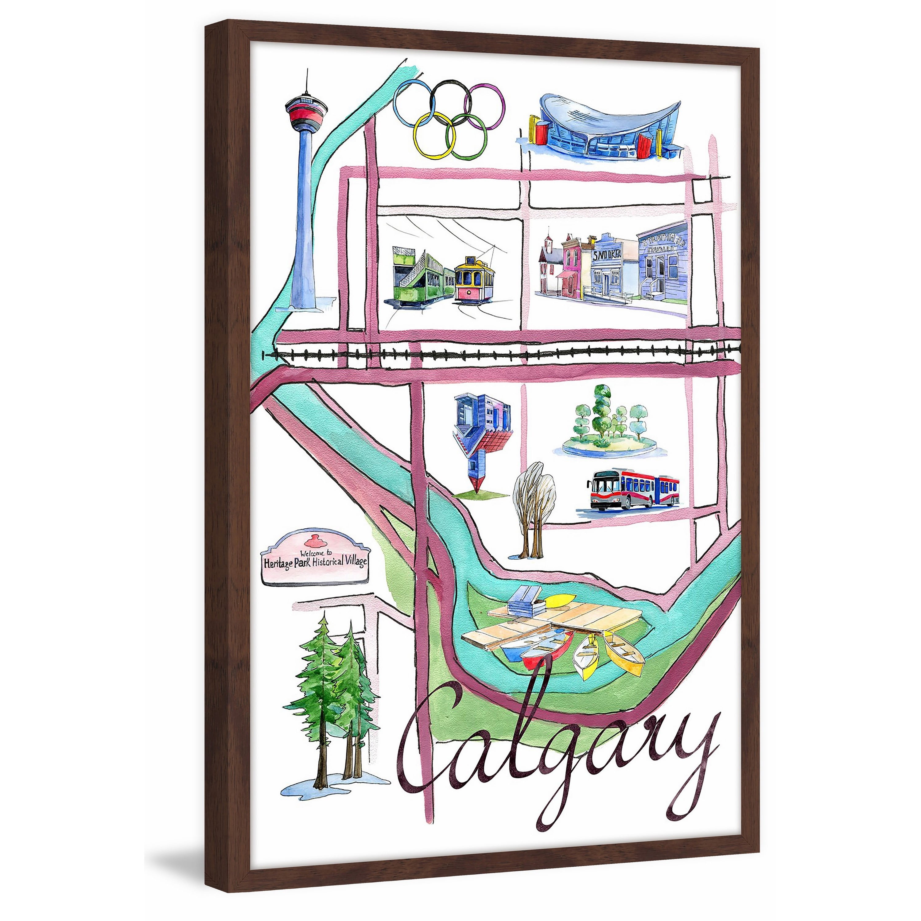 "Calgary Olympics 1" Framed Painting Print