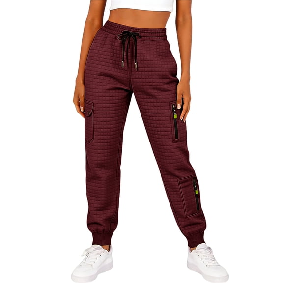 ICHUANYI Baggy Pants for Women Oversized Wide Leg Barrel Pants with Pockets Casual Drawstring High Waisted Harem Pant