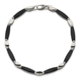 thumbnail image 4 of Diamond2Deal Stainless Steel Polished Black IP-Plated 8 inch Plus a .5 In Ext Link Bracelet for Men 8.5", 4 of 7