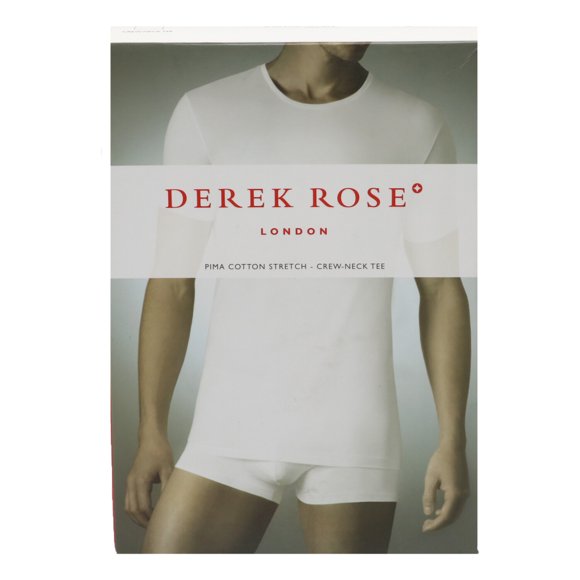 Derek Rose Men's Black Jack Pima Cotton Stretch Crew-Neck Tee Undershirts, Tanks & Camisole - S