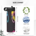thumbnail image 4 of Yiaed Neon Gothic Skull Moon Print Water Bottle with Straw Lid, Stainless Steel Double Wall Insulated Water Bottle | Leak-Proof and Spill-Proof Water Bottle, 4 of 8