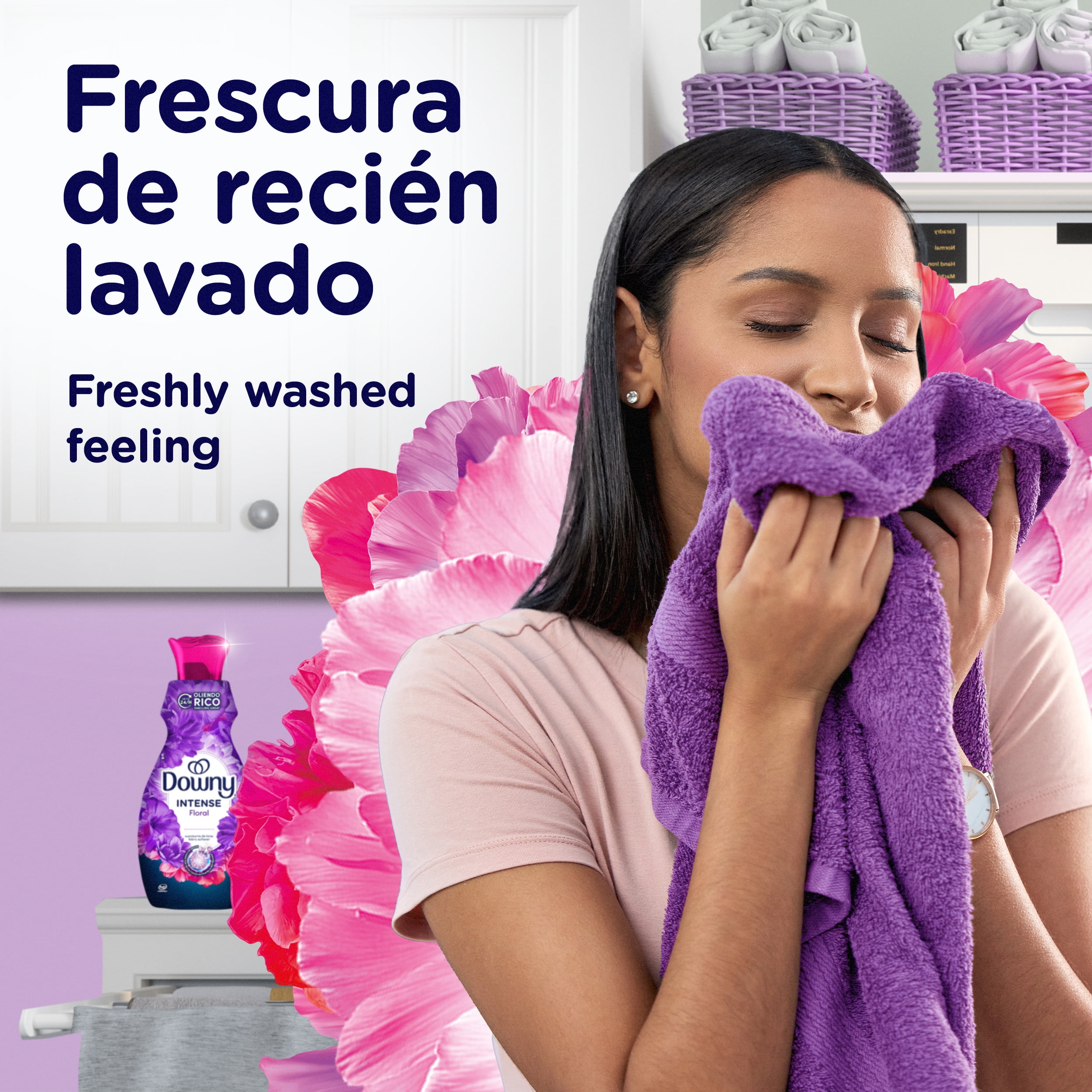 (4 pack) Downy Intense Liquid Fabric Softener and Conditioner, Floral Scent, 77 fl oz, 105 Loads