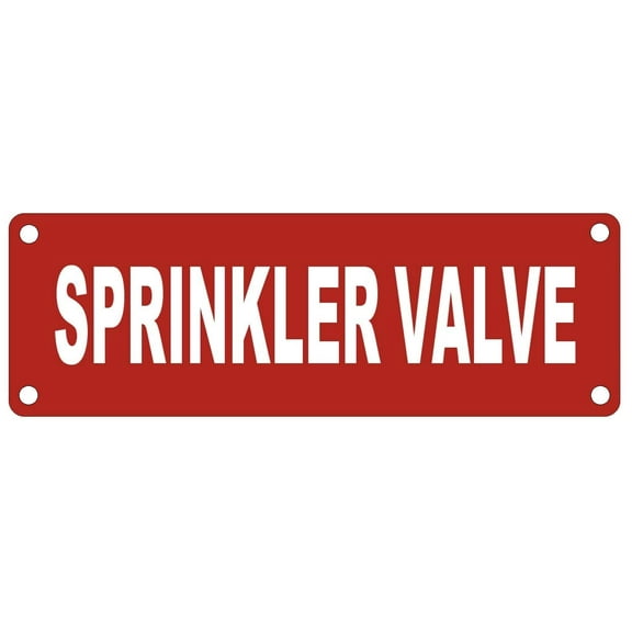 Sprinkler Valve Sign (RED Reflective, Aluminium 2X6)(ref-2022-4)