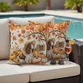 thumbnail image 4 of Autumn Puppy Outdoor Waterproof Pillow Covers, Fall Maple Leaf Pumpkin Thanksgiving Decorative Square Throw Pillowcase Sofa Cushion Sham for Patio/Couch/Chair, 26"x26" 2 Pack, 4 of 8