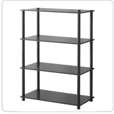 Mainstays No Tools 4 Shelf Standard Storage Bookshelf Black