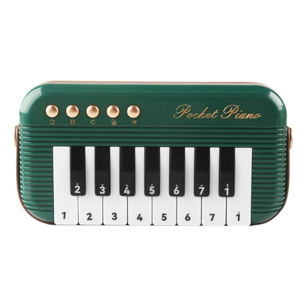 Teclado de piano para niños con mango de silicona, mini piano, instrumento musical educativo, juguete para niños de 4 a 6 años. Verde