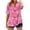 (Type 42)Pink, variant on Pntutb Womens Plus Size Fashion V-Neck Gradient Printed Tunic Tops Buttons Short Sleeve T-Shirt Blue L