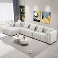 thumbnail image 3 of Williamspace 139" Sectional Sofa Couch for Living Room, Modern Luxury L Shaped Sofa with Ottoman, 5 Seats Upholstered Sofa Couch Furniture Set with 5 Pillows, 3 of 7