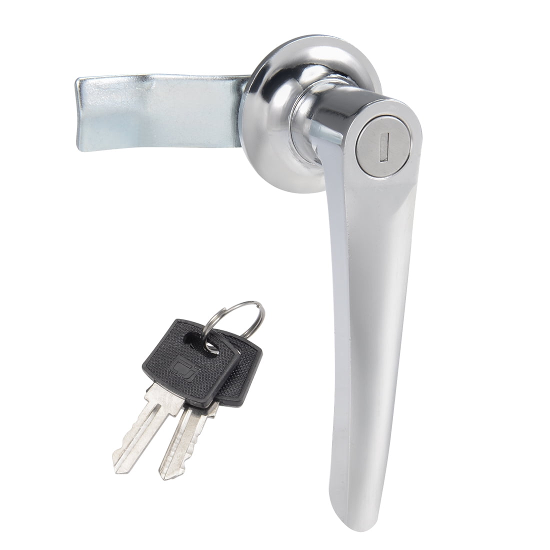 Level Handle Cam Lock, Zinc Alloy Chrome Finished L Shape w Keys MS310