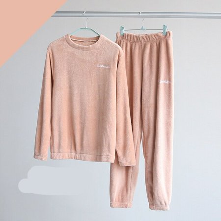

PIKADINGNIS Ladies Sweatshirt Women Winter Flannel Pajama Set Mens Fleece Pajamas Sleepwear Thick Warm Velvet Couple Homewear Suit Pijama