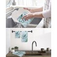 thumbnail image 5 of Coastal Octopus Kitchen Dish Towels for Drying Dishes Set of 2, Cyan Nautical Fish Shells Seaweeds Waffle Weave Microfiber Hand Tea Bathroom Towels Quick Dry & Absorbent Towel 15.7x23.6, 5 of 7