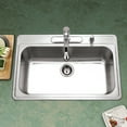 thumbnail image 2 of Houzer Premier 33 in Stainless Steel Topmount 4-hole Single Bowl Kitchen Sink with Strainer - PGS-3122-4-1, 2 of 6