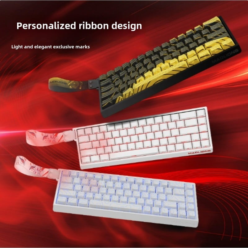 MADLIONS MAD 60/68HE Gaming Magnetic Switch Keyboard 61/68 Key Wired Custom Web Drive Return RT Adjustable Keystroke HotSwap
