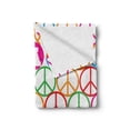 thumbnail image 2 of Retro Soft Flannel Fleece Throw Blanket, Colorful Internationally Recognized Peace Sign Letters Counter Culture Print, Cozy Plush for Indoor and Outdoor Use, 60" x 80", Multicolor, by Ambesonne, 2 of 6