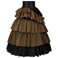 thumbnail image 4 of Steampunk Victorian, Tiered Skirt Corset, Belt Ruffled Gothic, Long Skirt Vintage, Steampunk Victorian Tiered Skirt With Corset Belt Ruffled Gothic Long Skirt for Fall Festival, Brown L, 4 of 9