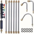 thumbnail image 4 of Pressure Washer Extension Wand, 10 Pack Power Washer Extension Wand with 6 Nozzle Tips, 30°,90°,120° Curved Rod, 1/4" Quick Connect, Replacement Power washer Lance, 4000 PSI, 4 of 11