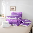 thumbnail image 6 of Erosebridal 3D Princess Crown 7-Piece Twin Bedding Sets,Purple Sequin Print Bedding Comforter Set For Girls Kids,Reversible, 6 of 7