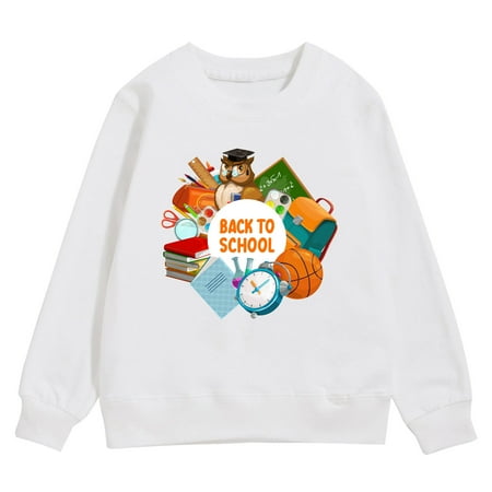 

Back To School Season Girls Sweatshirt Winter Fashion Long Sleeve Warm Comfortable Top Cartoon Pattern Campus Casual Wear Jacket 2t 2ne1 Hoodie Hoodies with Ears Jacket Kids Cool Sweatshirts Boys