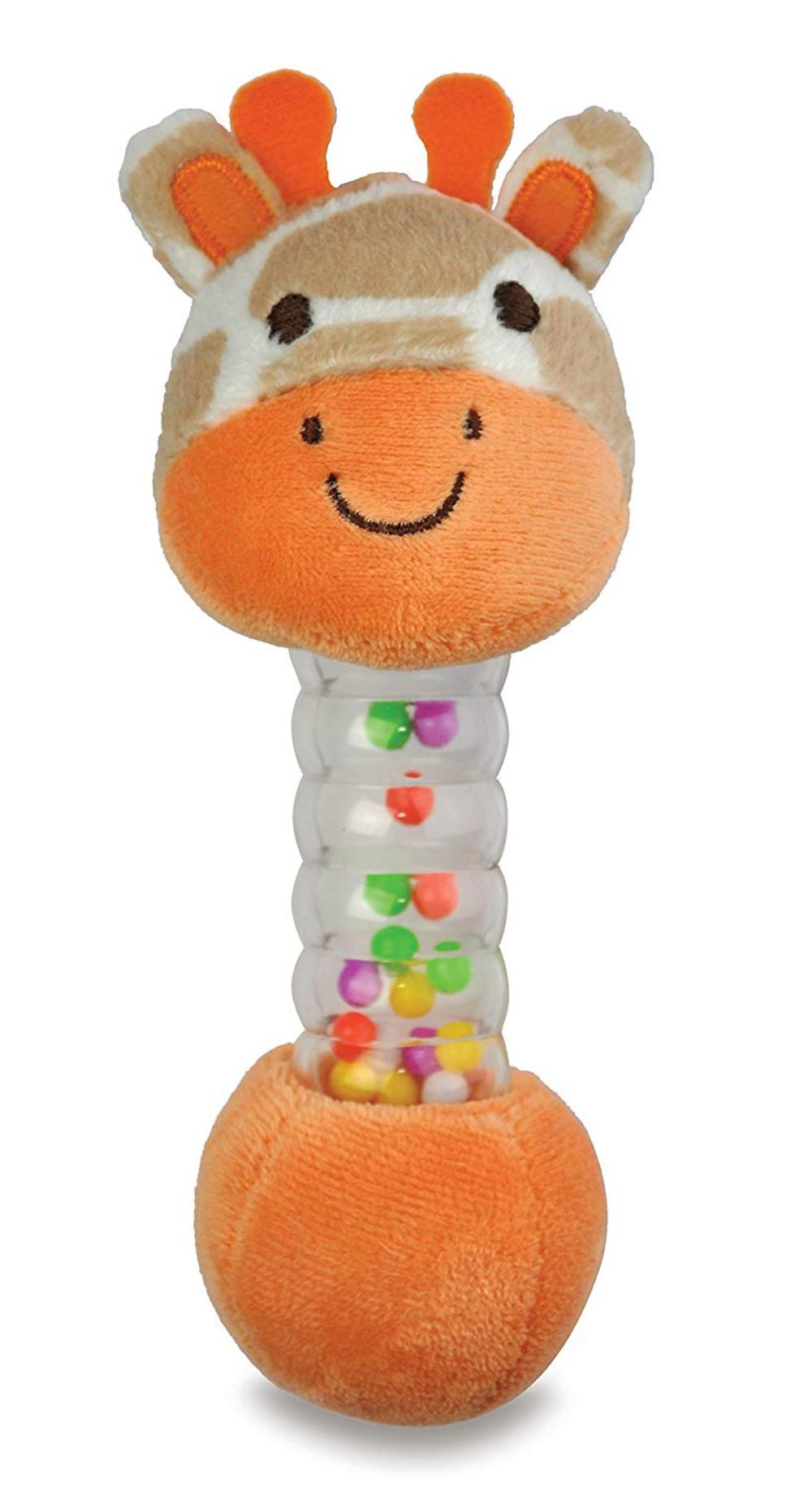 Carter's Giraffe Stick Hand Rattle, 6", Features an adorable plush