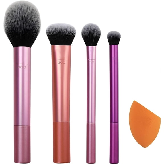 Makeup Brush Set, 4 Brushes Sponge, for Foundation Blush Bronzer Contour Eye Powder